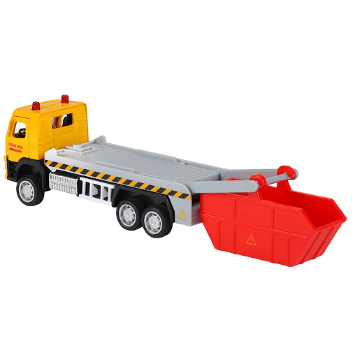 ТМ "Автопанорама" Машинка металлическая 1:72 VOLVO FM "Мусоровоз", цвет желтый, откр. двери, инерция, в/к 17,5*13*6,5 см в Джамбо Тойз #5