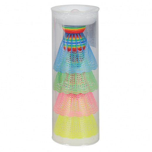 Волан пластиковый, разноцветный, в комплекте 4 шт., в тубе 18х7х7 см в Джамбо Тойз