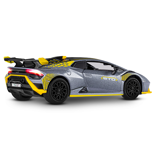 ТМ "Автопанорама" Машинка металлическая, 1:32 Lamborghini STO, серый глянец, откр. двери и багажник, свет, звук, инерция, в/к 17,5*12,5*6,5 см в Джамбо Тойз #11