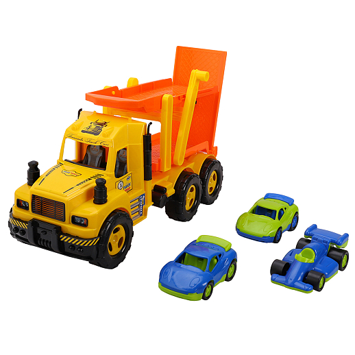 Машинка ТМ "Компания Друзей" Автовоз, 3 машинки, оранжевый 34х21х55 см в Джамбо Тойз #4
