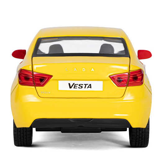Машинка металлическая Яндекс Go, инерционная, коллекционная модель 1:24 LADA VESTA, цвет желтый, открываются 4 двери, капот, багажник, свет, звук, в/к 24,5*12,5*10,5 см в Джамбо Тойз #10