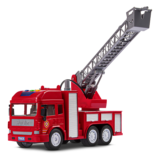 Фрикционная машина "Пожарная" на бат.,со светом и звуком, стреляет водой, красный, в/к 35,5х12,5х19,5 см в Джамбо Тойз #3