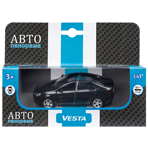 ТМ "Автопанорама" Машинка металлическая 1:43, LADA VESTA черная, откр. 2 двери., инерция в Джамбо Тойз #16