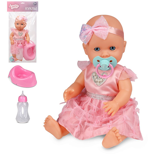 ТМ "Amore Bello" Пупс 30 см, русский язык, Шаинский, пьет и писает: горшок, платье розв, в/п в Джамбо Тойз