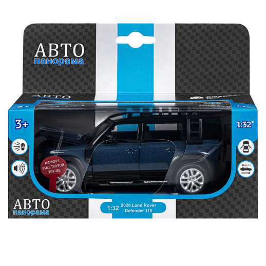 ТМ "Автопанорама" Машинка металлическая 1:32 Land Rover Defender 110, синий, откр.4 двери, капот, багажник, свет, звук, свободный ход колес, в/к 18*13,5*9 см в Джамбо Тойз #18
