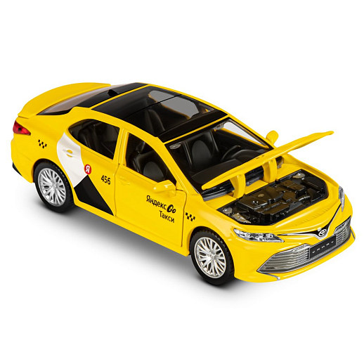 Яндекс Go машинка металлическая, 1:34 Toyota Camry, цвет желтый, инерция, свет, откр. двери, в/к 17,5*13,5*9 см в Джамбо Тойз #16