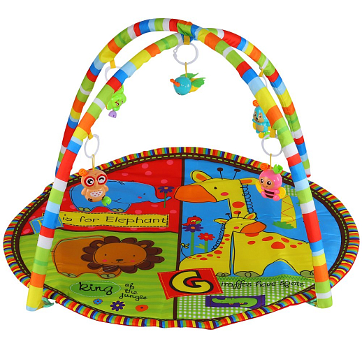 ТМ "Smart Baby"  Детский развивающий коврик с игрушками-погремушками, диаметр коврика 85 см, в/п  63х69х4 см в Джамбо Тойз #3