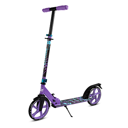 2хкол. самокат CITYRIDE 200, сталь 100%, грипсы 135мм TPR, колеса PU 200/200 мм. Фиолетовый в Джамбо Тойз #3