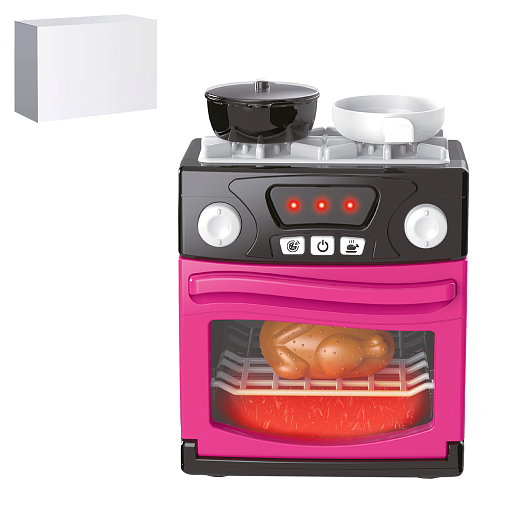 Игрушечная бытовая техника "Кухонная плита" черно-розовый,  на бат., в б/к 16.5*11.7*21.2 см в Джамбо Тойз