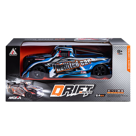 Р/У Машина для дрифта,1:14,2.4GHz,4WD,свет,с аккум, цвет черный/синий/бел.,в/к 35*15*16см в Джамбо Тойз #19