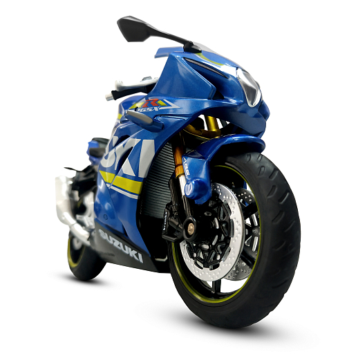 ТМ "Автопанорама" Мотоцикл металл. 1:12 SUZUKI GSX-R1000, синий, свободный ход колес, в/к  7,1 х 11,7 х 20,6 см в Джамбо Тойз #3