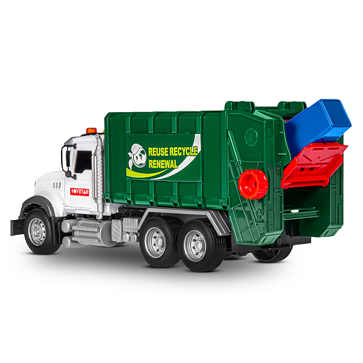 AUTODRIVE_Фрикционный Мусоровоз, подвижные элементы, 3 контейнера в компл., звук,свет,на бат.,в гофрокор. 31*11*14,5см в Джамбо Тойз #8