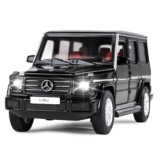 ТМ "Автопанорама" Машинка металлическая 1:32 Mercedes-Benz G350d, черный, откр. капот, передние и задняя двери, свет, звук, инерция, в/к 17,5*13,5*9 см в Джамбо Тойз #5