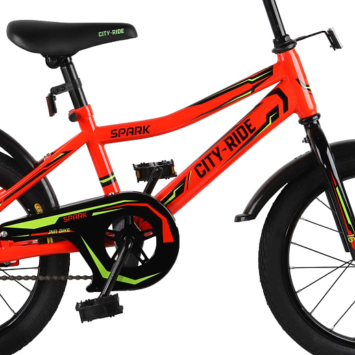 Детский велосипед City-Ride Spark , рама сталь , диск 16 сталь , крылья пластик, страх.колеса, цвет Красный в Джамбо Тойз #3