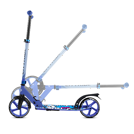 2хкол. самокат CITYRIDE 200, сталь 100%, грипсы 135мм TPR, колеса PU 200/200 мм. Синий в Джамбо Тойз #6
