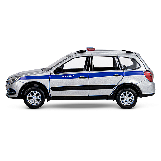 Машинка металлическая Автопанорама, инерционная, коллекционная модель LADA GRANTA CROSS "Полиция" масштаб 1:24, свет, звук, открываются 4 двери, капот, багажник,серебряный, в/к 24,5*12,5*10,5 см в Джамбо Тойз #7