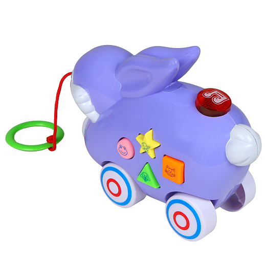 Каталка-игрушка музыкальная "Зайчик" ТМ "Smart Baby", на веревочке, мелодии В. Шаинского, учим фигуры, животных, в/к 16,5*20,5*9 см в Джамбо Тойз #5