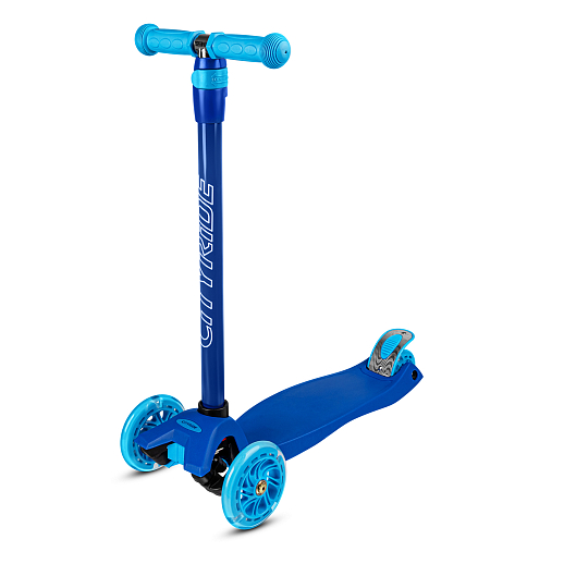 Самокат трехколесный CityRide, пакет, Дека: PP+нейлон, колеса PU 120/76 свет, руль  металл телеск., цвет синий в Джамбо Тойз #5