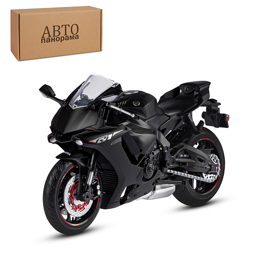 ТМ "Автопанорама" Мотоцикл металл. 1:12 YAMAHA YZF-R1, черный, свободный ход колес, в/к 22,6*12,7*7,2 см в Джамбо Тойз