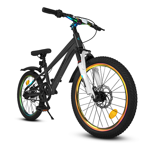 Велосипед CITYRIDE 20", модель CR-B2-12F2, рама сталь, обода двойные алюминий, амортизационная вилка, дисковые мех. тормоза цвет серый в Джамбо Тойз #14