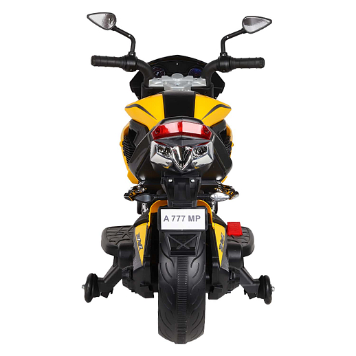 Мотоцикл двухколесный на аккум.2*6V4Ah. USB, MP3, колеса пластик, 2 двигателя*390W, свет LED.  Размер мотоцикла 116*57*77см вес мотоцикла 14кг. Цвет желтый в Джамбо Тойз #6