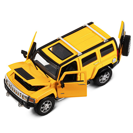 ТМ "Автопанорама" Машинка металлическая, 1:24, Hummer H3, желтый, откр. передние и задняя дверь, капот, свет, свободный ход колес, звук, в/к 24,5х12,5х10,5 см в Джамбо Тойз #12