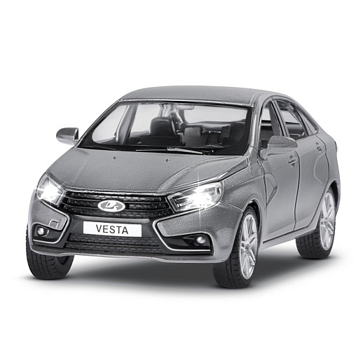 Машинка металлическая Автопанорама, инерционная, коллекционная модель LADA VESTA седан, масштаб 1:24, свет, звук, открываются 4 двери, капот, багажник, серый перламутр, в/к 24,5*12,5*10,5 смсм в Джамбо Тойз #5