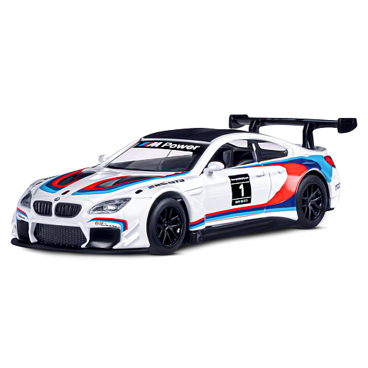 ТМ "Автопанорама" Машинка металлическая 1:44 BMW M6, белый, откр. двери, инерция, в/к 17,5*12,5*6,5 см в Джамбо Тойз #2
