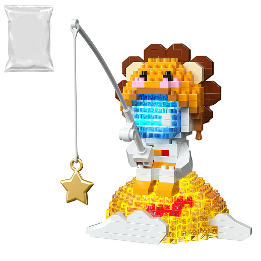 Конструктор "Лев" 518 дет., с удочкой, светом, розовый,  в/п в Джамбо Тойз