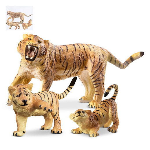 ТМ "КОМПАНИЯ ДРУЗЕЙ", серия "Животные планеты Земля", набор животных "Тигры", 3 шт, в/п в Джамбо Тойз