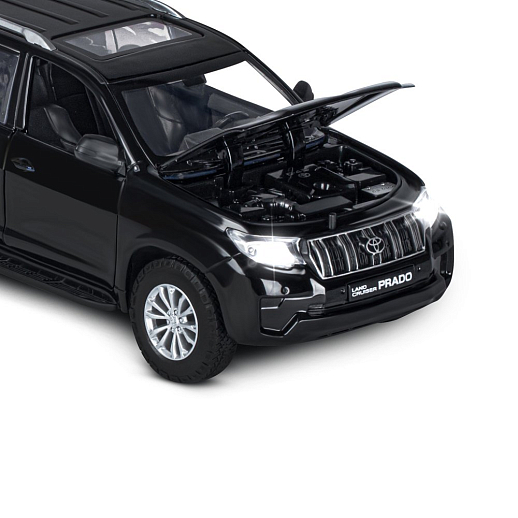 ТМ "Автопанорама" Машинка металлическая, 1:24, Land Cruiser Prado, черный, открываются двери, капот и багажник, свободный ход колес, световые и звуковые эффекты, в/к 24,5х12,5х10,5 см в Джамбо Тойз #18