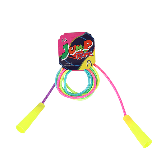 Скакалка, 2.2- 2.3м, веревка пластик, ручки разноцветный пластик,микс, в наборе 30 шт в Джамбо Тойз