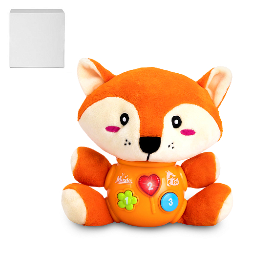 ТМ "Smart Baby" Развивающая мягкая игрушка "Лиса" русский язык,  Шаинский, в/к в Джамбо Тойз