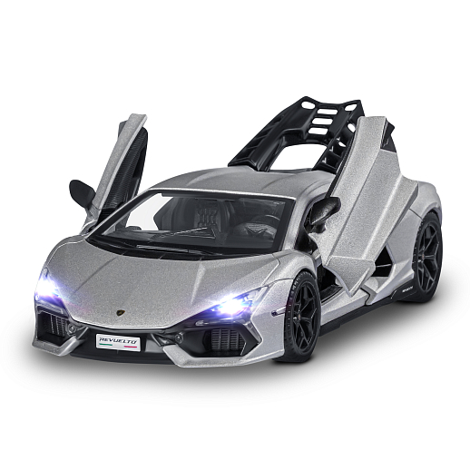 ТМ "Автопанорама" Машинка металл. 1:32 Lamborghini Revuelto, серый, инерция, откр. двери, в/к 17,5*12,5*6,5 см в Джамбо Тойз #23