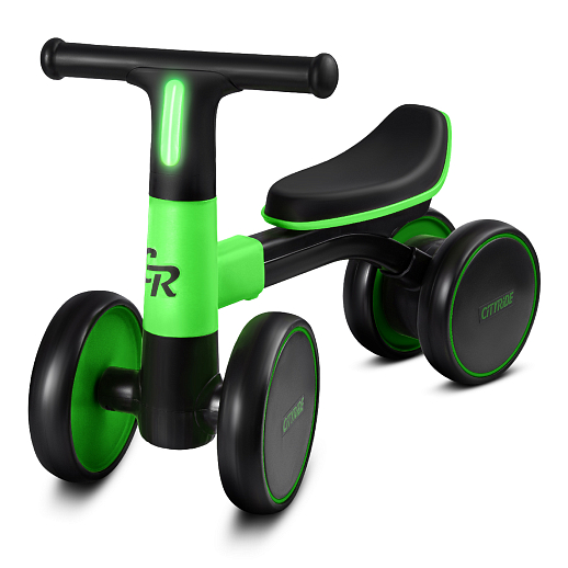 Беговел CITYRIDE, рама сталь, колеса пластик, музыка Шаинского, свет, зеленый-черный, в/к в Джамбо Тойз #8