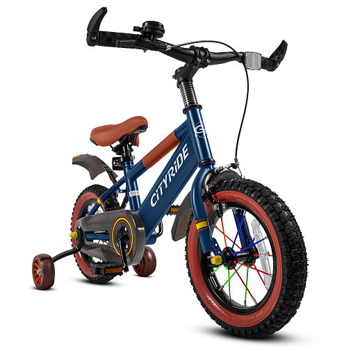 Велосипед двухколёсный CITYRIDE, модель CR-B2-07F52, колеса 12", рама сталь, колеса сталь, балансирные колеса со светом, маячок в заднем крыле, цвет синий в Джамбо Тойз #6