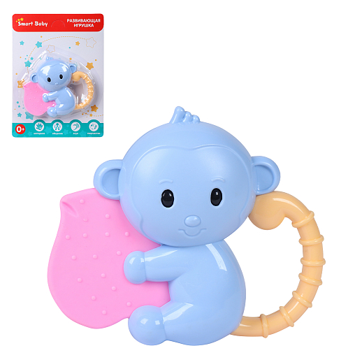ТМ "Smart Baby" Развивающая игрушка "Обезьяна" Голубая, на блистере 19х14х3,5 см в Джамбо Тойз