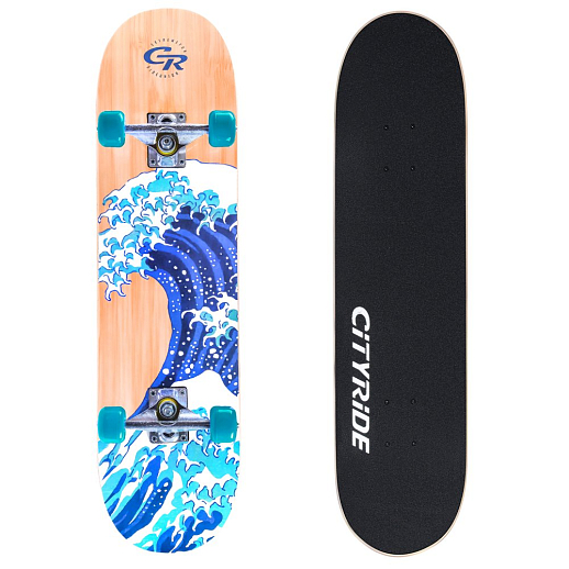 Скейтборд CITYRIDE, дека 31*8 дюймов, китайский клен  7 сл, подвеска алюм. 5", колёса PU 49*35мм, по в Джамбо Тойз