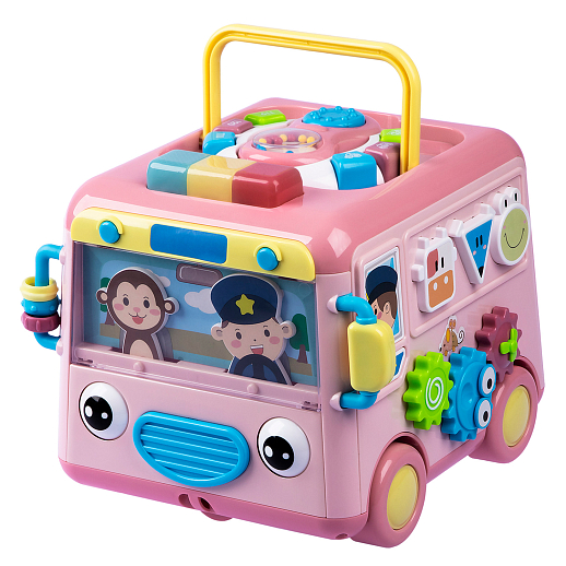ТМ "Smart Baby" Развивающая игрушка "Автобус" цвет розовый, Шаинский, 57 звуков, стихов, мелодий, песен. Сказки и загадки. Свет, звук, регулирующаяся громкость, в/к 31х22,5х23,5 см в Джамбо Тойз #2