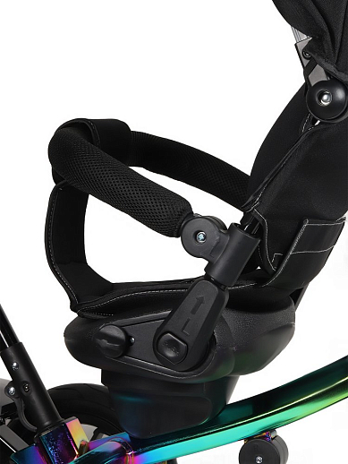 Детский трехколесный велосипед с ручкой CITY-RIDE LUNAR. Поворотное сиденье 360, складная крыша D600, подножки, надувные колеса 12/10, фара, цвет бензин в Джамбо Тойз #9