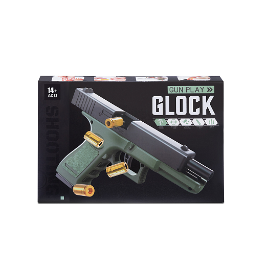 Пистолет с пластиковыми пулями, зелёный, 21*16*4,5 см , в/к в Джамбо Тойз #7