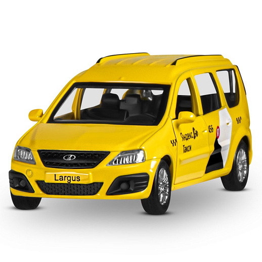Яндекс Go Машинка металлическая 1:43 Lada Largus, желтый, инерция, откр. двери, 17,5*12,5*6,5 см в Джамбо Тойз #3