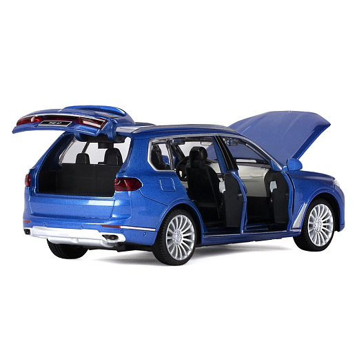 ТМ "Автопанорама" Машинка металлическая 1:32 BMW X7, синий, свет, звук, откр. четыре двери, капот и багажник, инерция, в/к 17,5*13,5*9 см в Джамбо Тойз #10