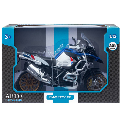 ТМ "Автопанорама" Мотоцикл металл.1:12 BMW R1250 GS Adventure, сер.-голубой., св. ход колес, в/к 7,1 х 11,7 х 20,6 см в Джамбо Тойз #5