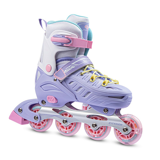 Ролики раздвижные CiTYRIDE, колеса PU, подшипники ABEC 7, алюминиевая рама, ботинок пластик, цвет фиолетовый-белый в Джамбо Тойз #5