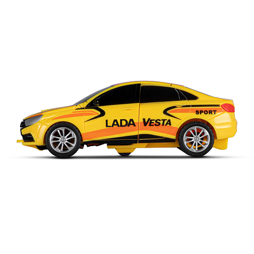 AUTODRIVE_LADA Vesta_машинка-робот фрикционная,13см,одной кнопкой трансформируется в робота,желтая,в/к 13,5*6,5*5,5 см в Джамбо Тойз #5