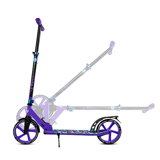 2хкол. самокат CITYRIDE 200, сталь 100%, грипсы 135мм TPR, колеса PU 200/200 мм. Фиолетовый в Джамбо Тойз #8