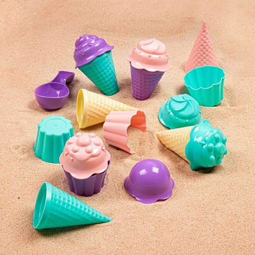 ТМ "Компания Друзей" Набор мороженое сиренево-бирюзовый, 17 предметов в сетке 15х15х16 см, в Джамбо Тойз #12