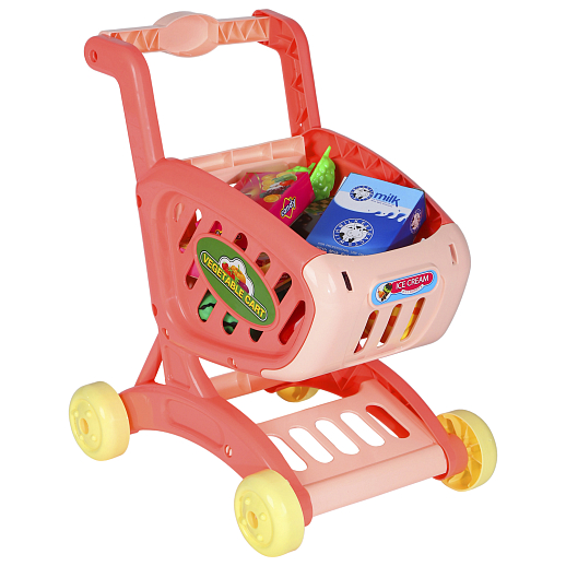 Игровой набор "Супермаркет", в комплекте продуктовая тележка,  игрушечные продукты на липучке, посуда и столовые приборы, цвет красный,  в/к 35х9х25см в Джамбо Тойз #3