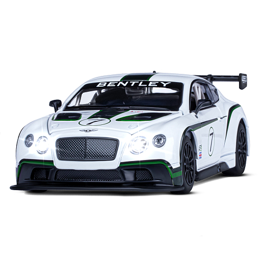 ТМ "Автопанорама" Машинка металл 1:24 Bentley Continental GT3 Concept, белый, свободный ход колес, откр. двери, капот, свет, звук, в/к 24,5*12,5*10,5 см в Джамбо Тойз #5